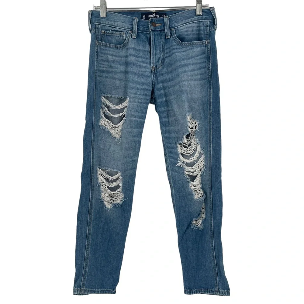 Hollister Distressed Low Rise Boyfriend Jeans si4 3R 26